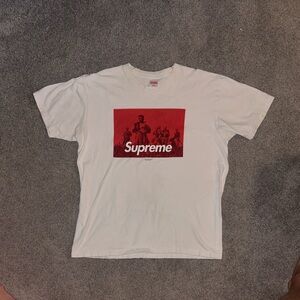 RARE supreme x under cover fw16 “seven samurai” tee - white/red size xl